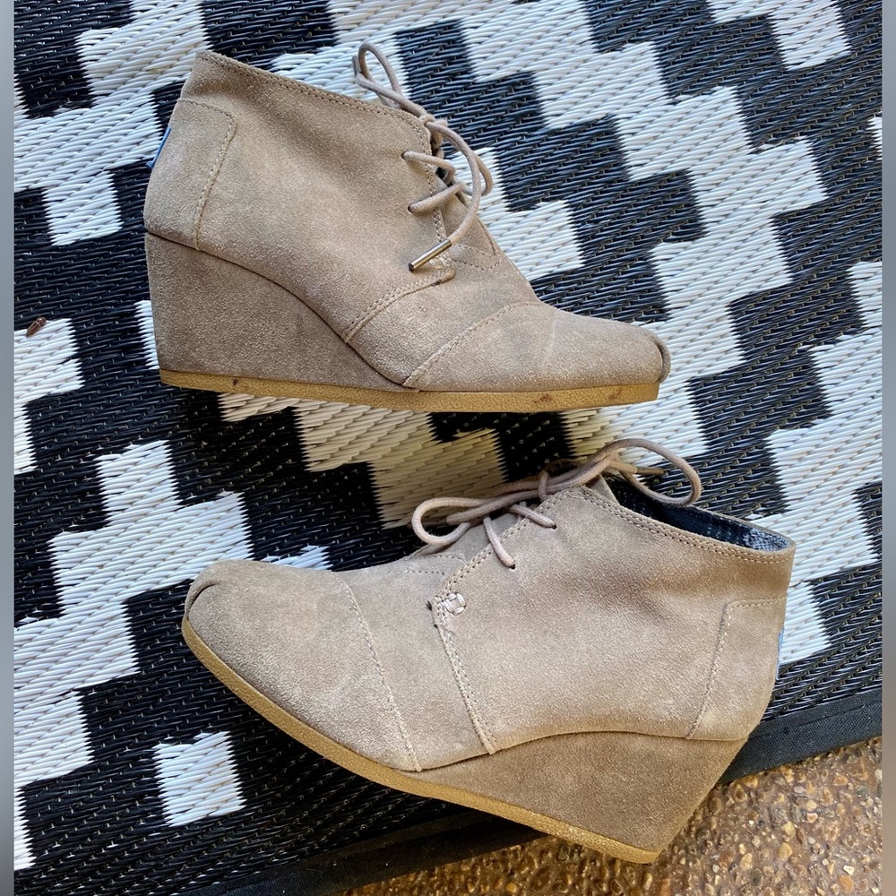 TOMS Rex Hidden Wedge Heel Bootie - Women Lace Up Oxford Ankle Boots